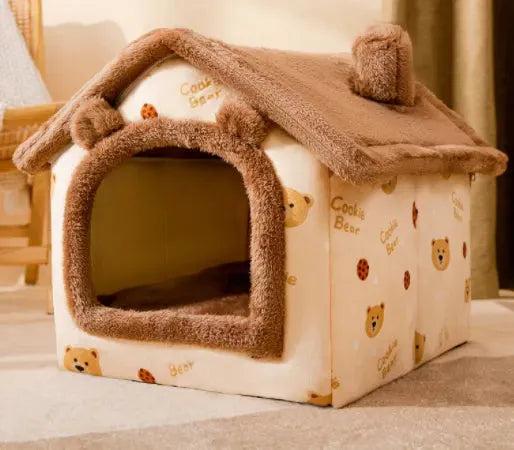 Foldable Dog House Pet Cat Bed Winter Dog Villa Sleep Kennel Removable Nest Warm Enclosed Cave Sofa Pets Supplies - Bellarte Enchanté Foldable Dog House Pet Cat Bed Winter Dog Villa Sleep Kennel Removable Nest Warm Enclosed Cave Sofa Pets Supplies